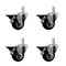 Service Caster 3'' Black Poly Wheel Swivel 3/4'' Square Stem Caster Set with Brake, 4PK SCC-SQ20S314-PPUB-BLK-PLB-34-4 - alternate 1